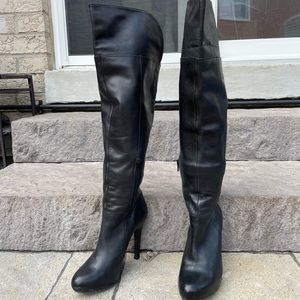 Jessica Simpson black knee high heels